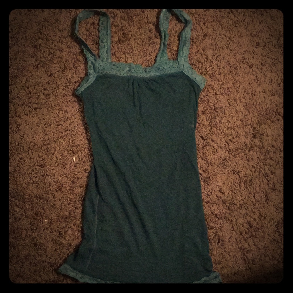 American Eagle Turquoise Lace Tank